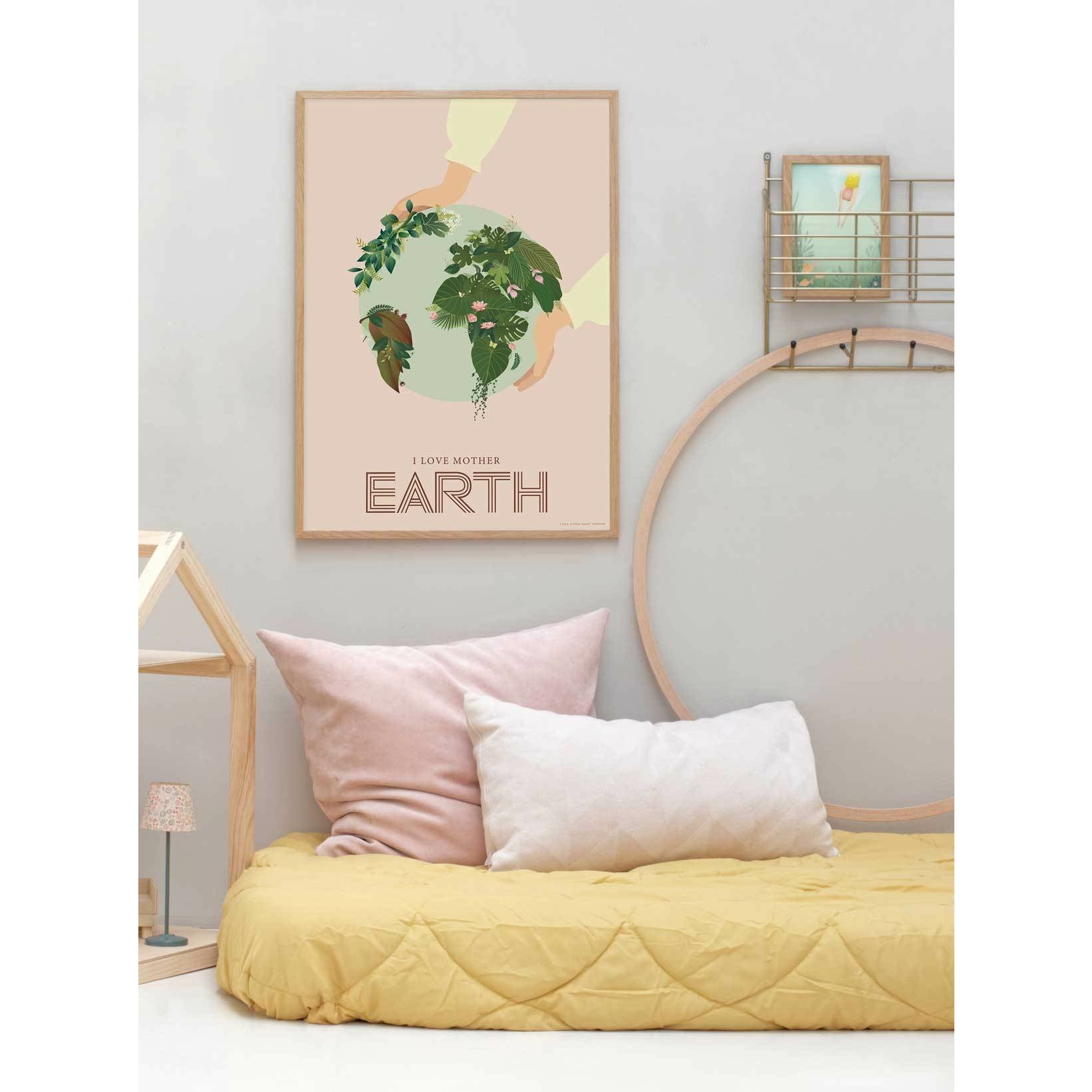 Vissevasse Ik hou van Mother Earth Poster, 30 x40 cm