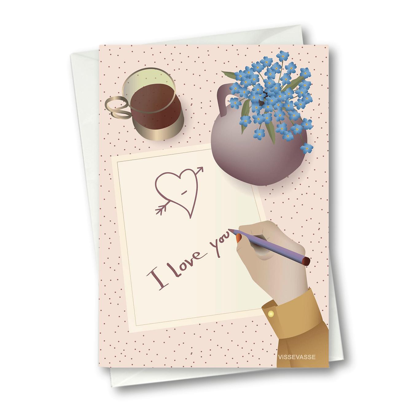 Vissevasse I Love You Note Greeting Card, 10.5 X15 Cm