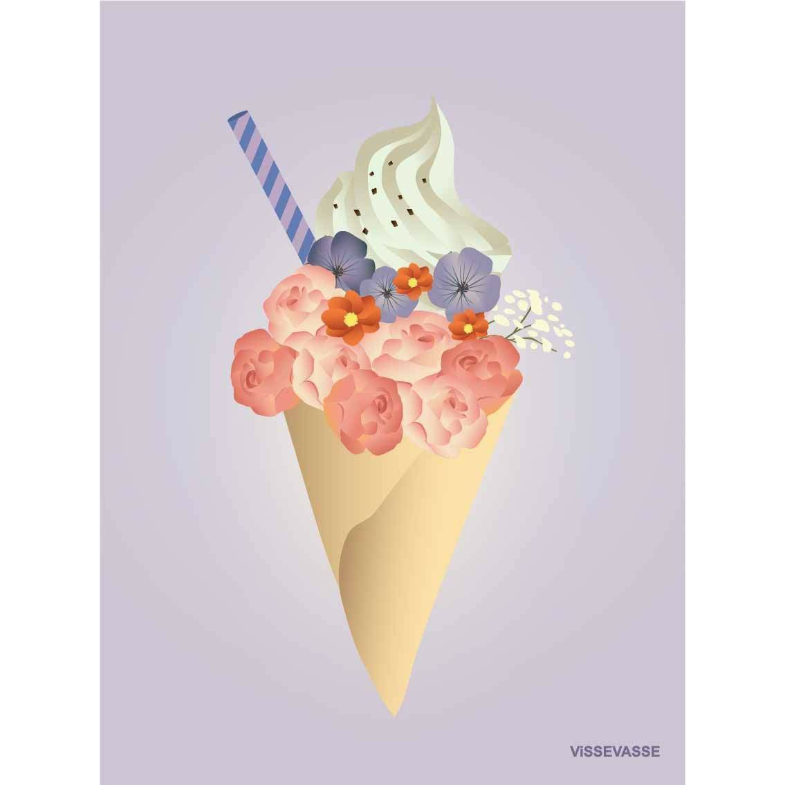 Vissevasse Ice Cream Flower Card, A7
