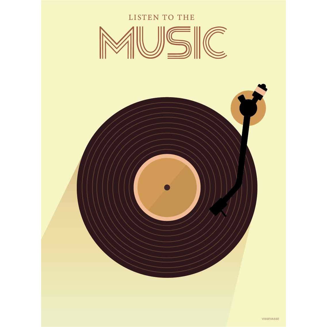 Vissevasse Listen To The Music Poster, 30 X40 Cm
