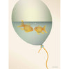 Vissevasse L'amour dans une affiche de bulle, 15 x21 cm