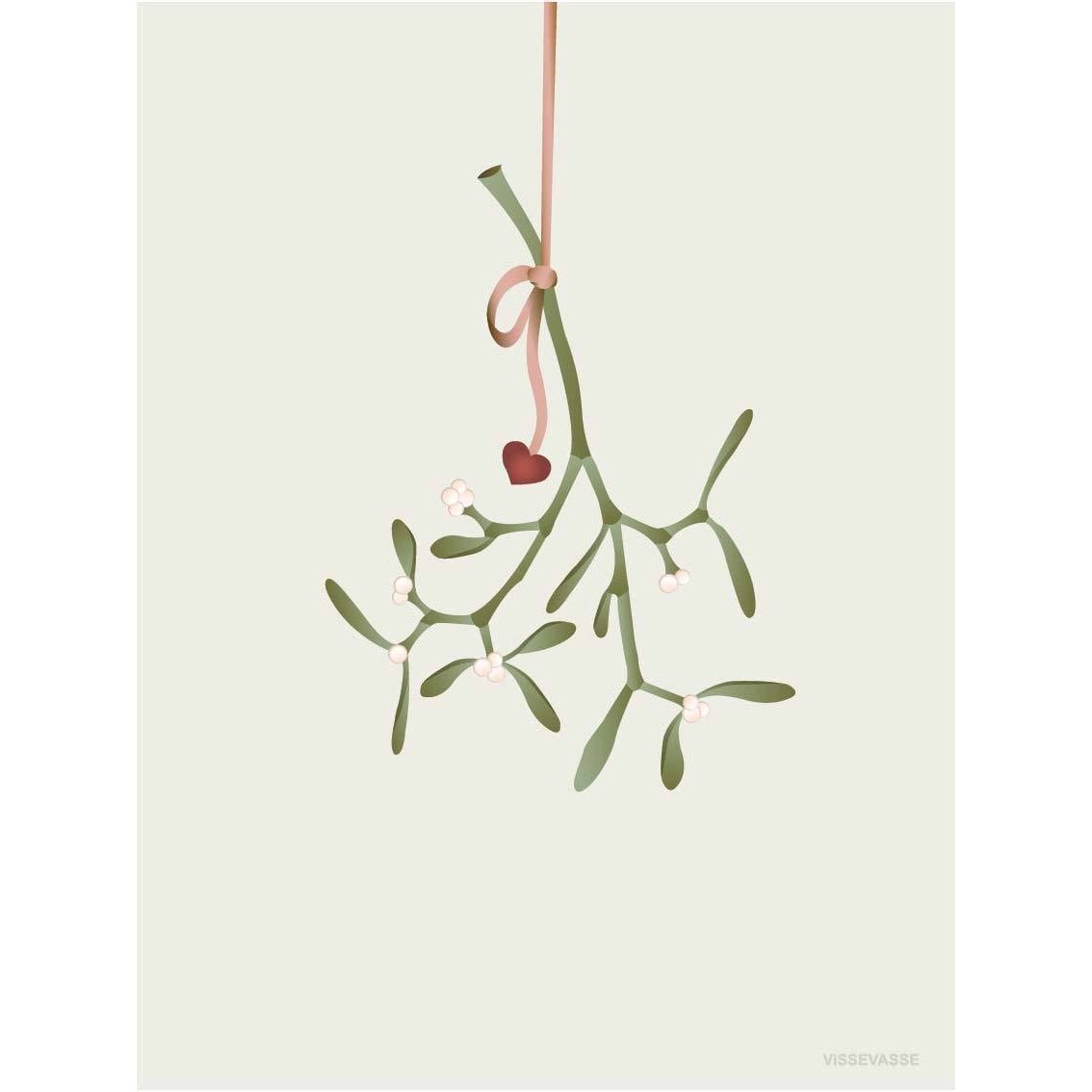 Vissevasse Mistletoe gratulationskort, 10,5x15 cm
