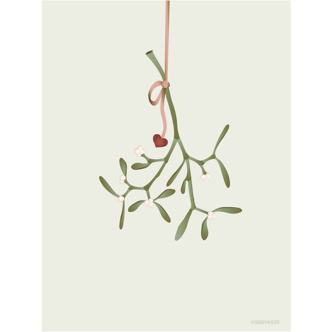 Vissevasse Mistletoe plakat, 30 x40 cm