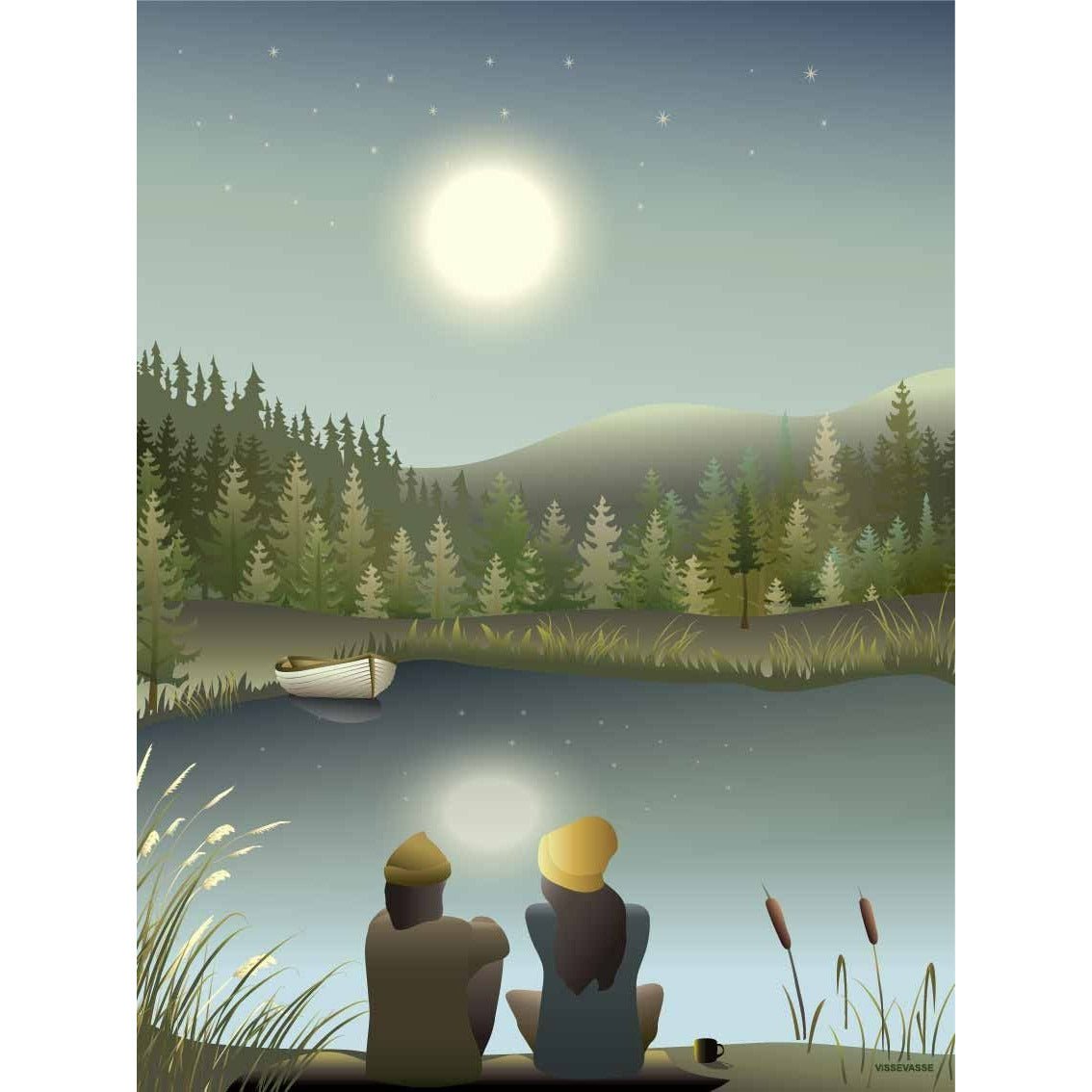 Vissevasse Moonlight With You Poster, 50x70 cm