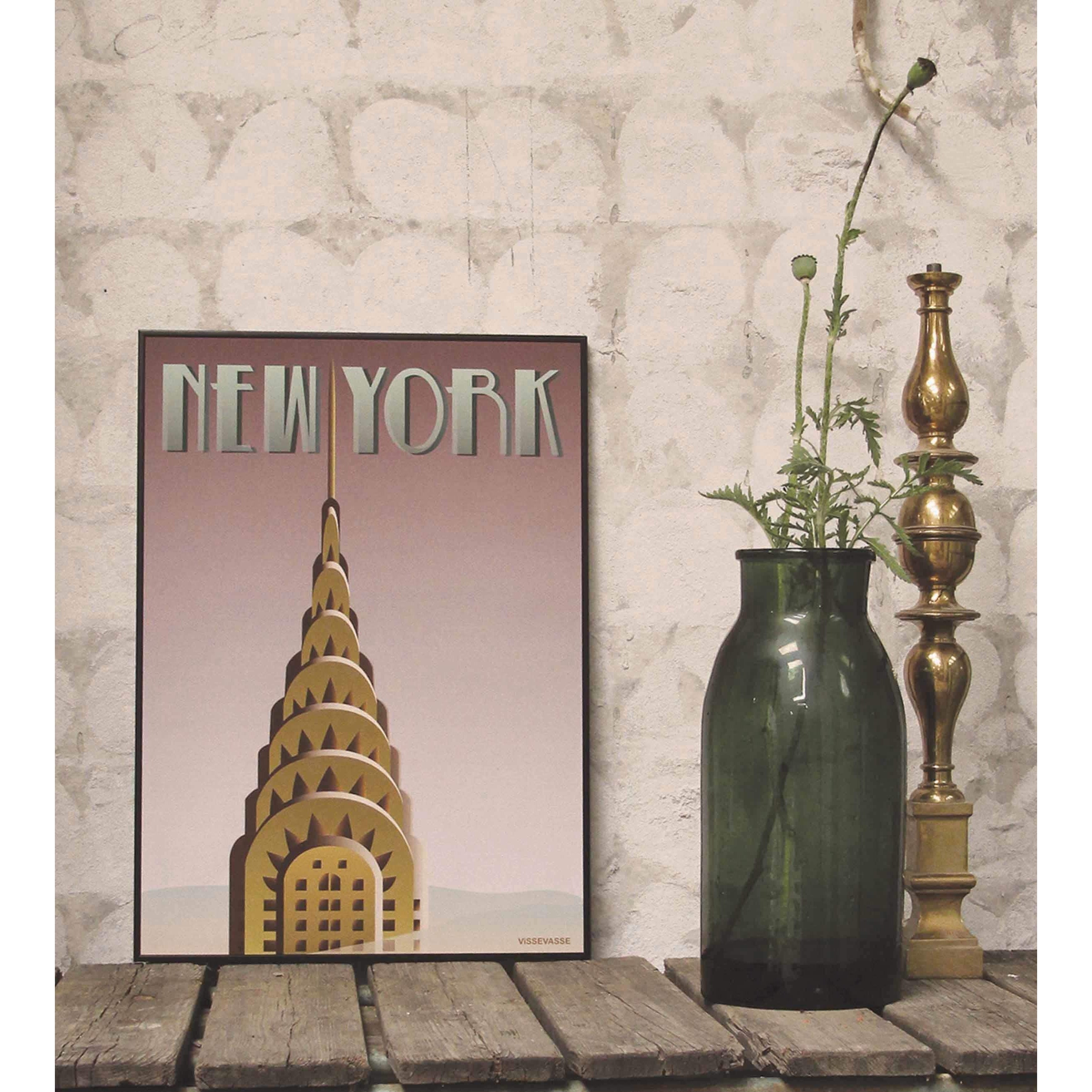 Vissevasse Affiche de New York Chrysler, 15 x21 cm