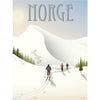 Vissevasse Noorwegen 'cross country skiing' poster, 30x40 cm