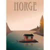 Vissevasse Affiche de la maison isolée de la Norvège, 30 x40 cm