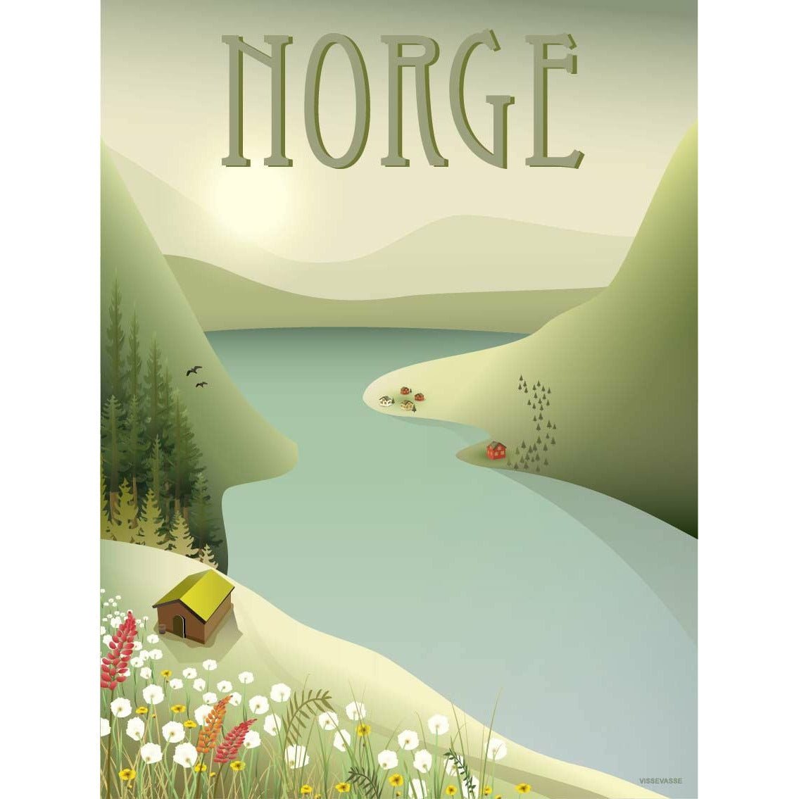 Vissevasse Norwegen 'Fjellet' Poster, 50x70 Cm