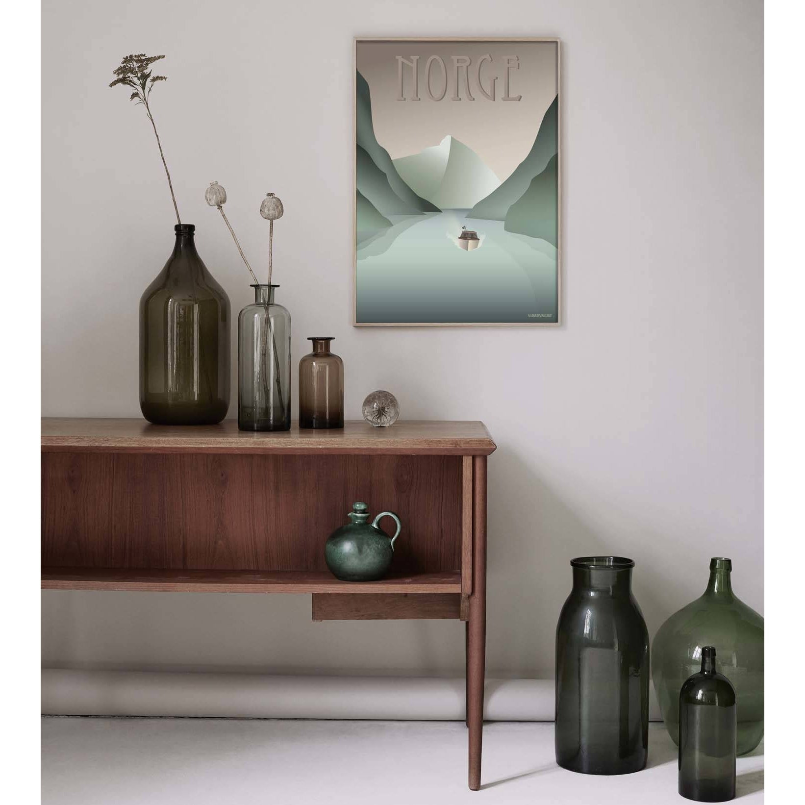 Vissevasse Noorwegen Fjord -poster, 15 x21 cm