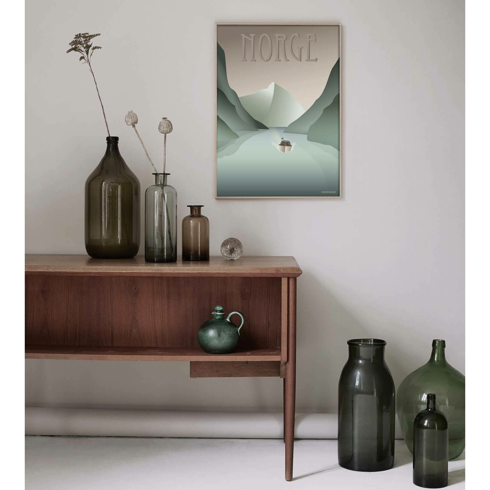 Vissevasse Noorwegen Fjord -poster, 50 x70 cm