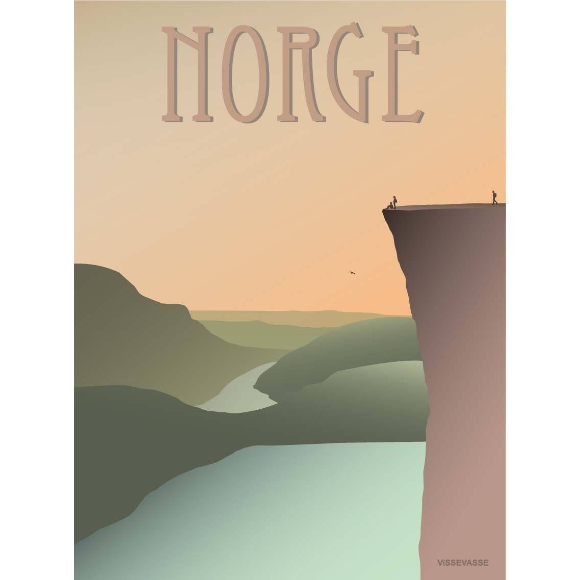 Vissevasse Norge Pulpit Rock -affisch, 15 x21 cm