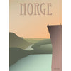 Poster di roccia pulpito della Norvegia Vissevasse, 15 x21 cm