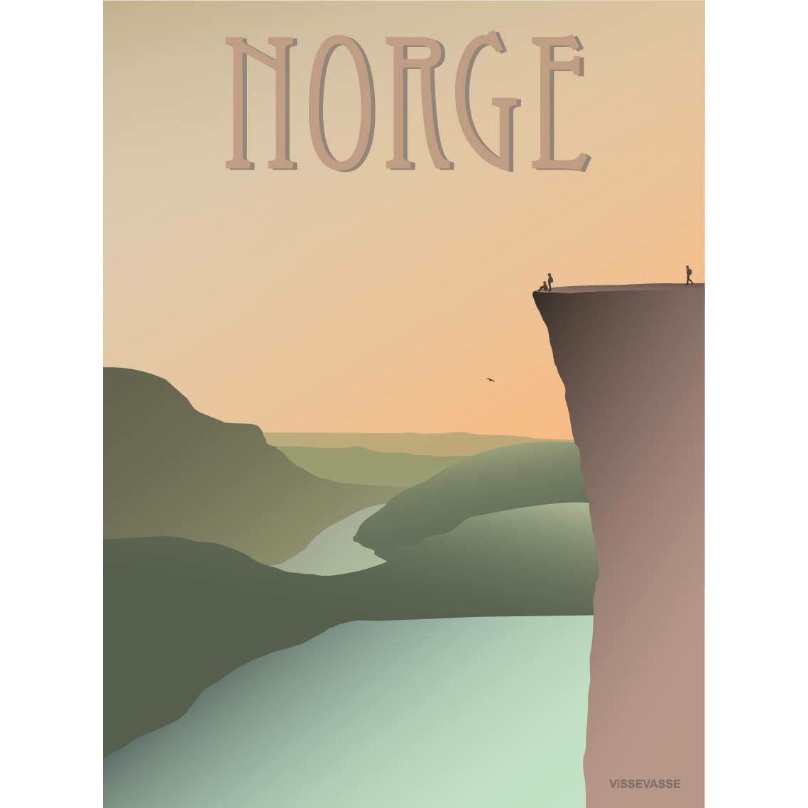Vissevasse Norge Pulpit Rock -affisch, 50 x70 cm