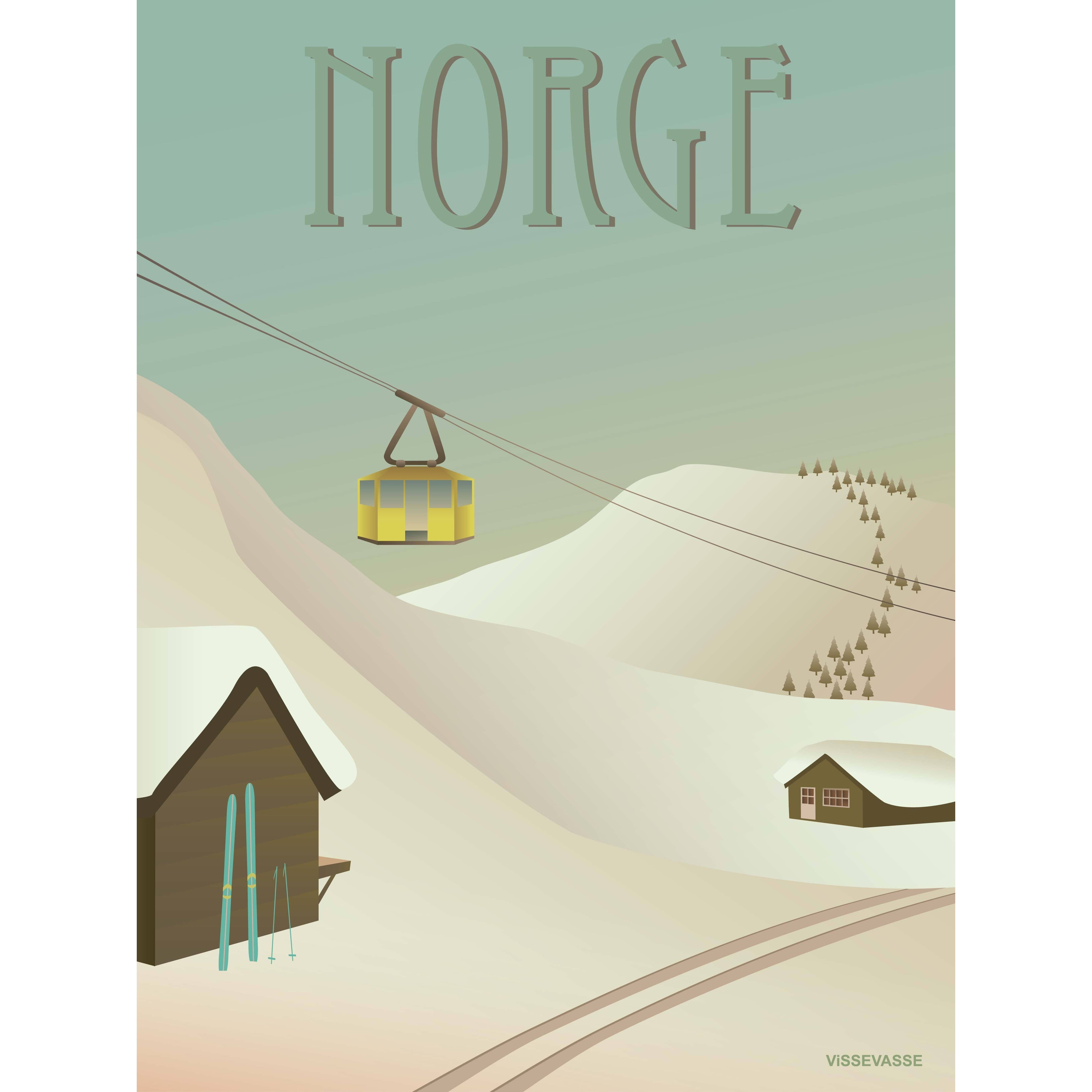 Vissevasse Affiche de neige de Norvège, 15 x21 cm