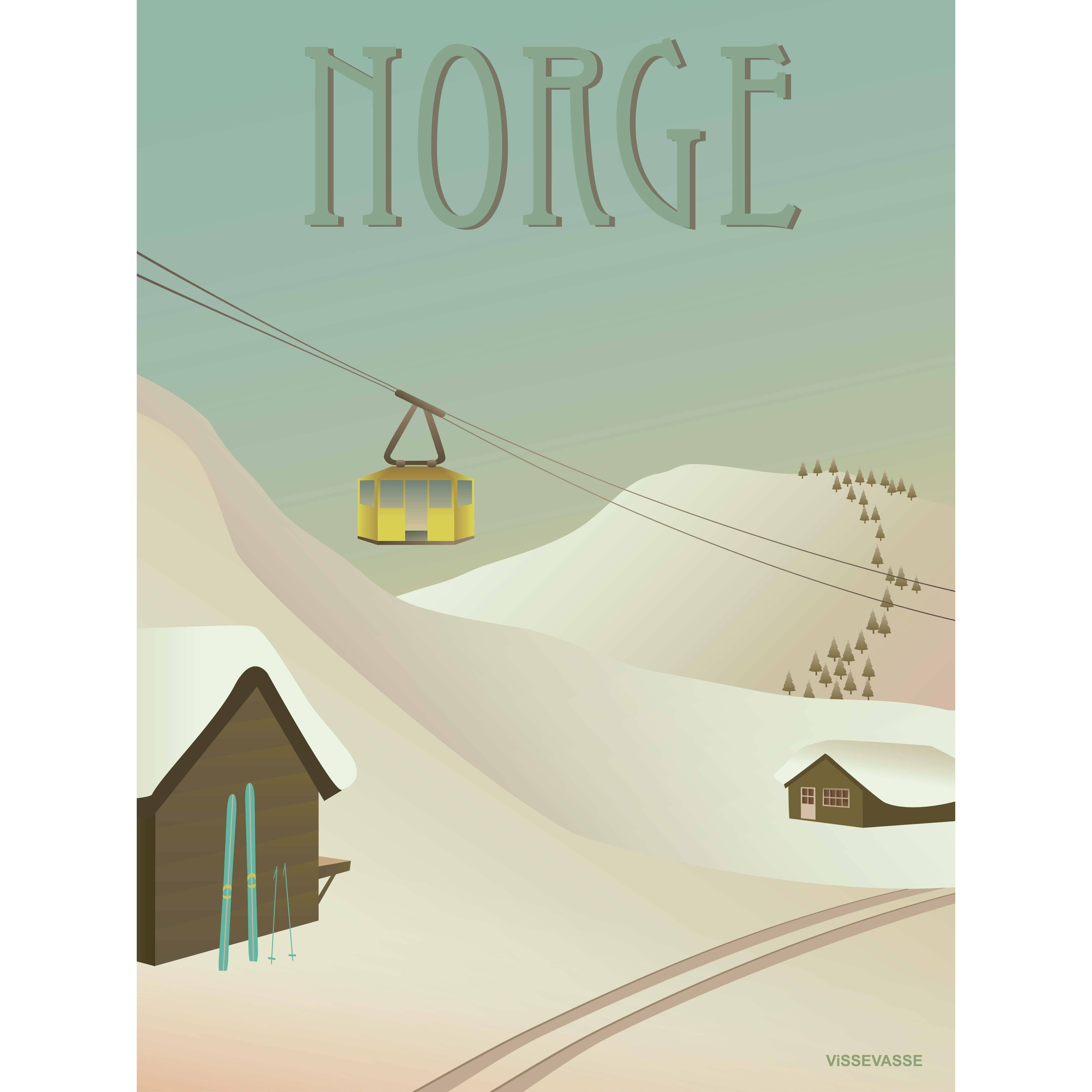 Vissevasse Norway Snow Poster, 30 X40 Cm