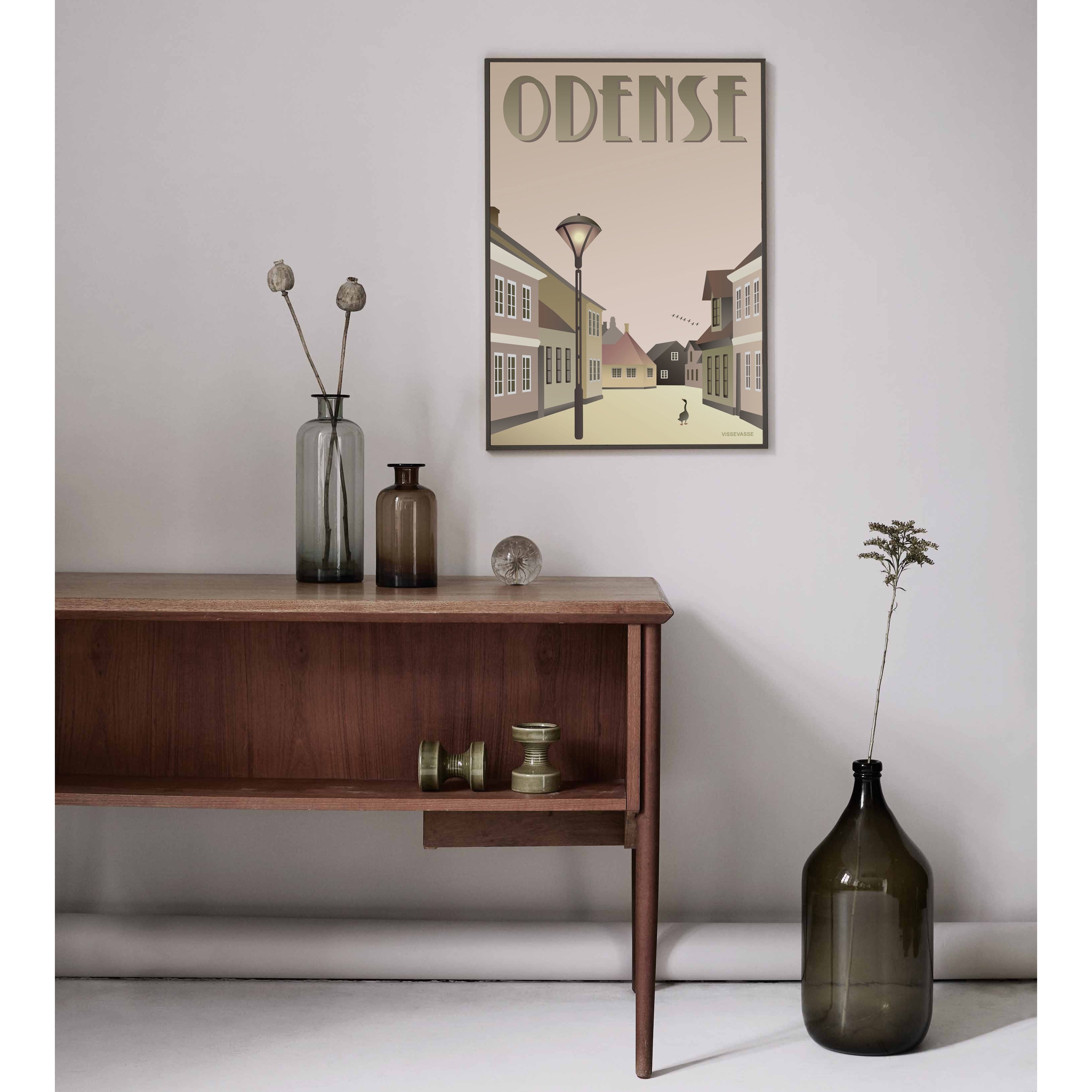 Vissevasse Odense Duckling -plakat, 15 x21 cm