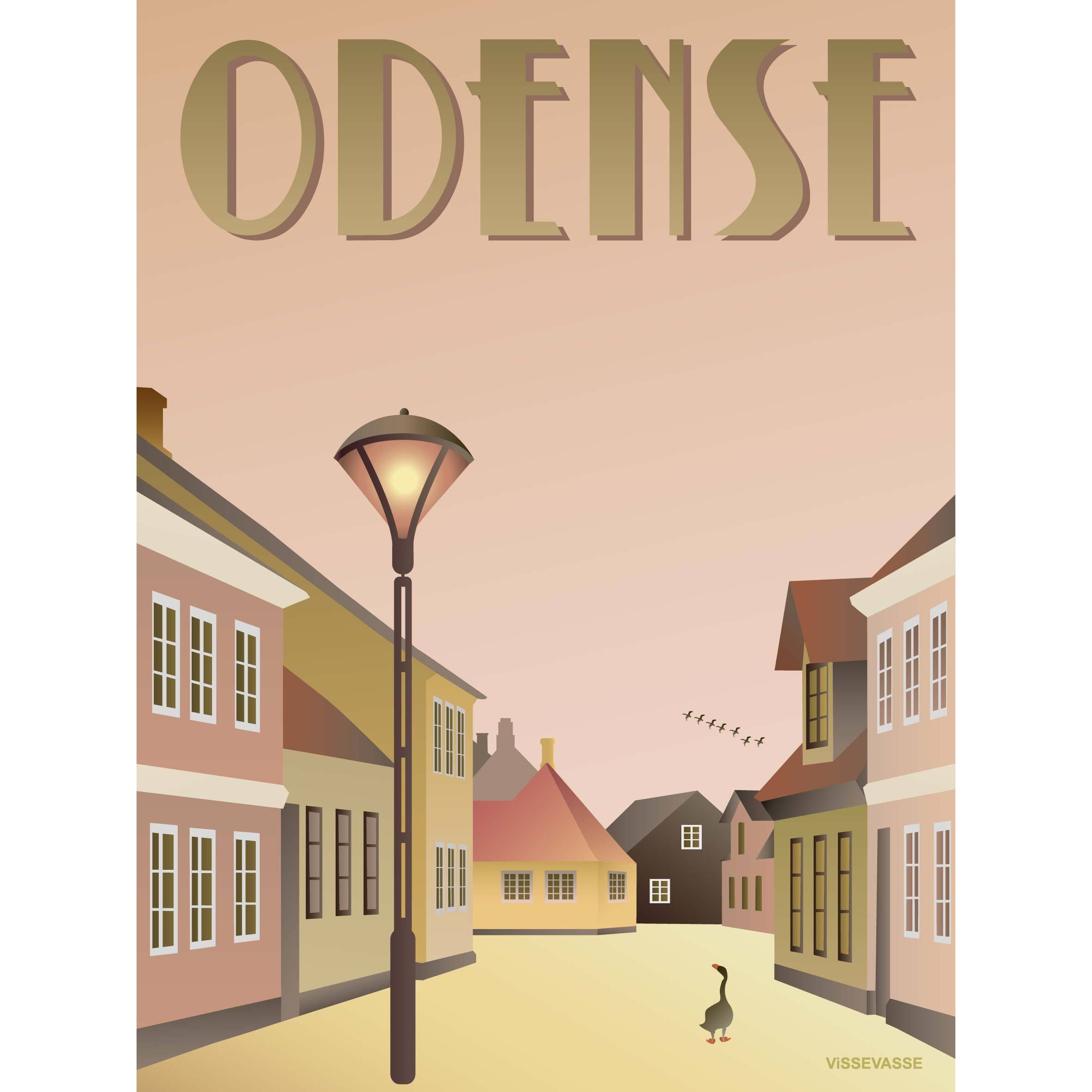 Vissevasse Odense Entlein -affisch, 15 x21 cm