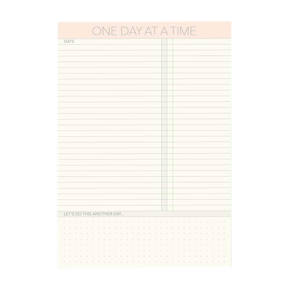 Vissevasse One Day At A Time A5 Notepad, White