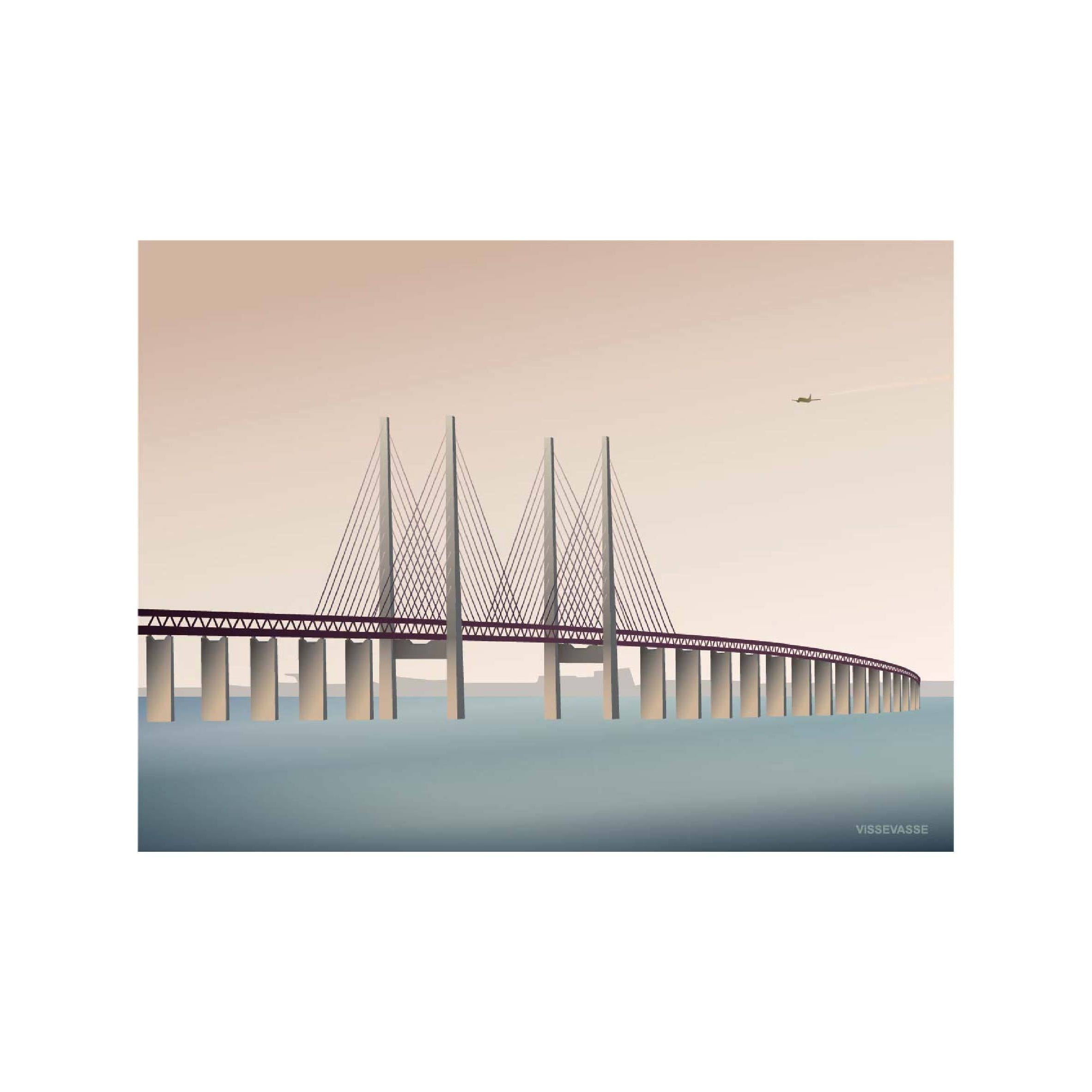 Vissevasse Øresund ponte poster, 15 x21 cm