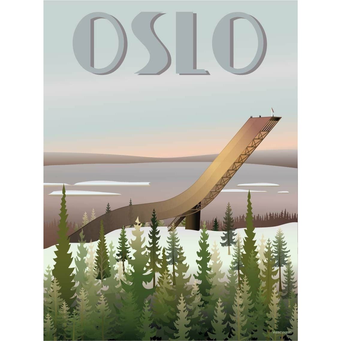Vissevasse Oslo "Holmenkollbakken" poster, 30x40 cm