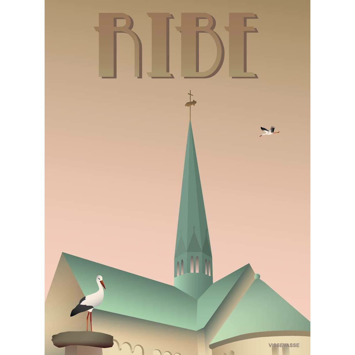 Vissevasse Ribe Storks Poster, 50 X70 Cm