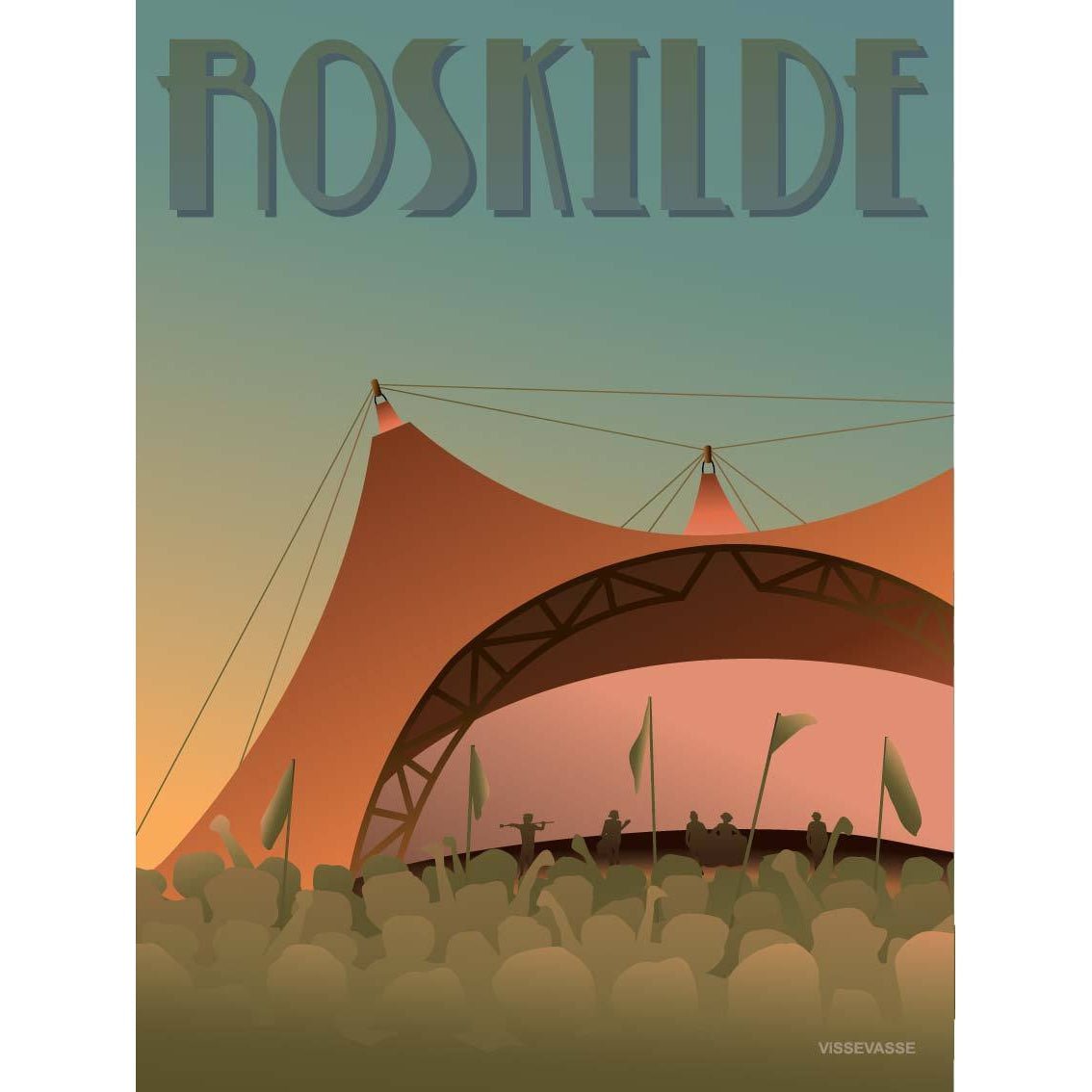 Vissevasse Roskilde -festivaaliviestit, 15 x21 cm