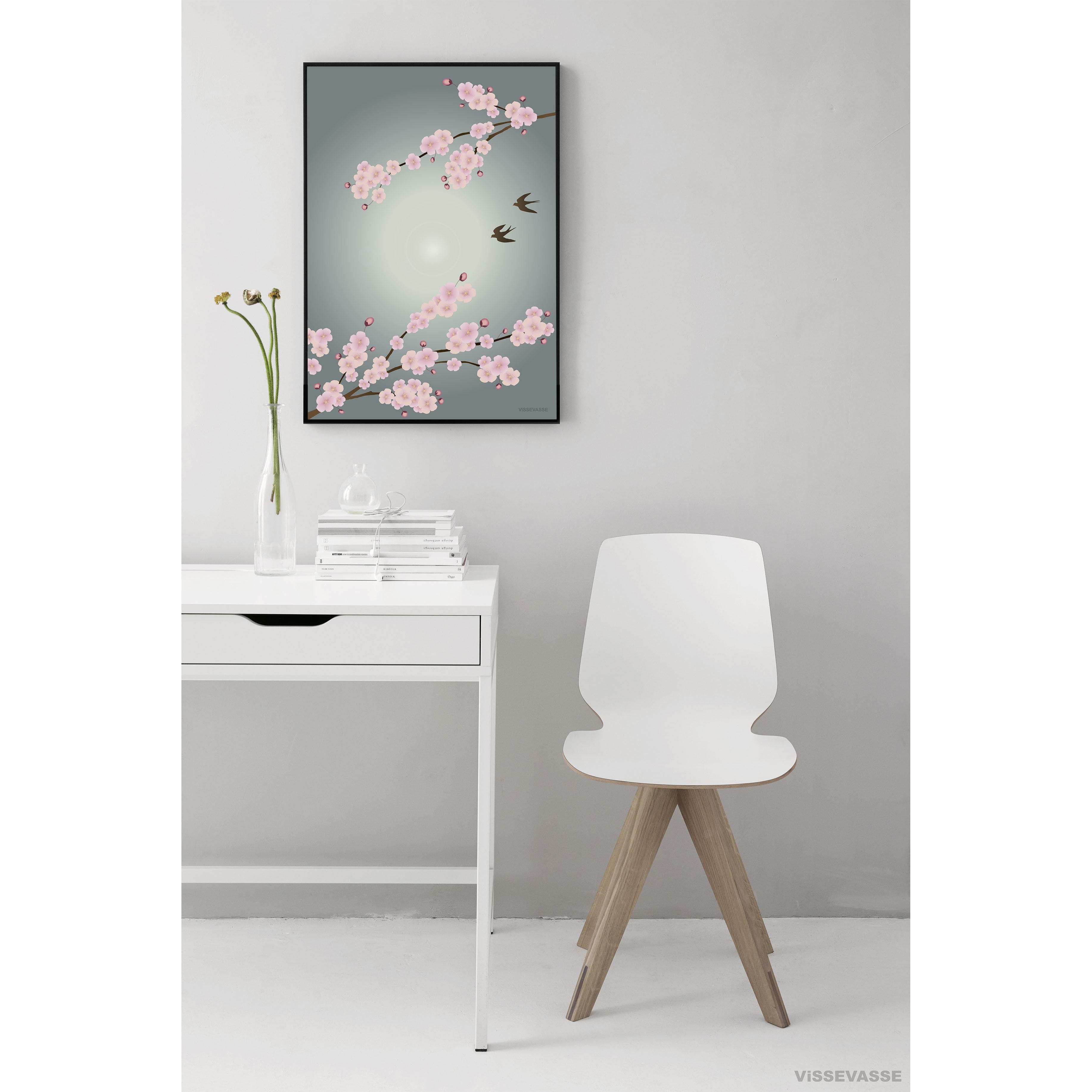 Vissevasse Sakura plakat, 15 x21 cm