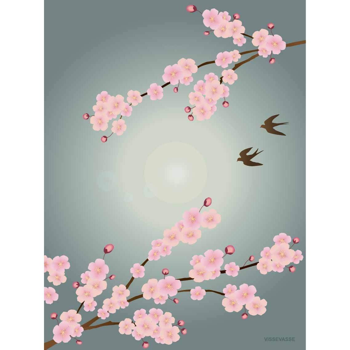 Vissevasse Sakura -affisch, 15 x21 cm
