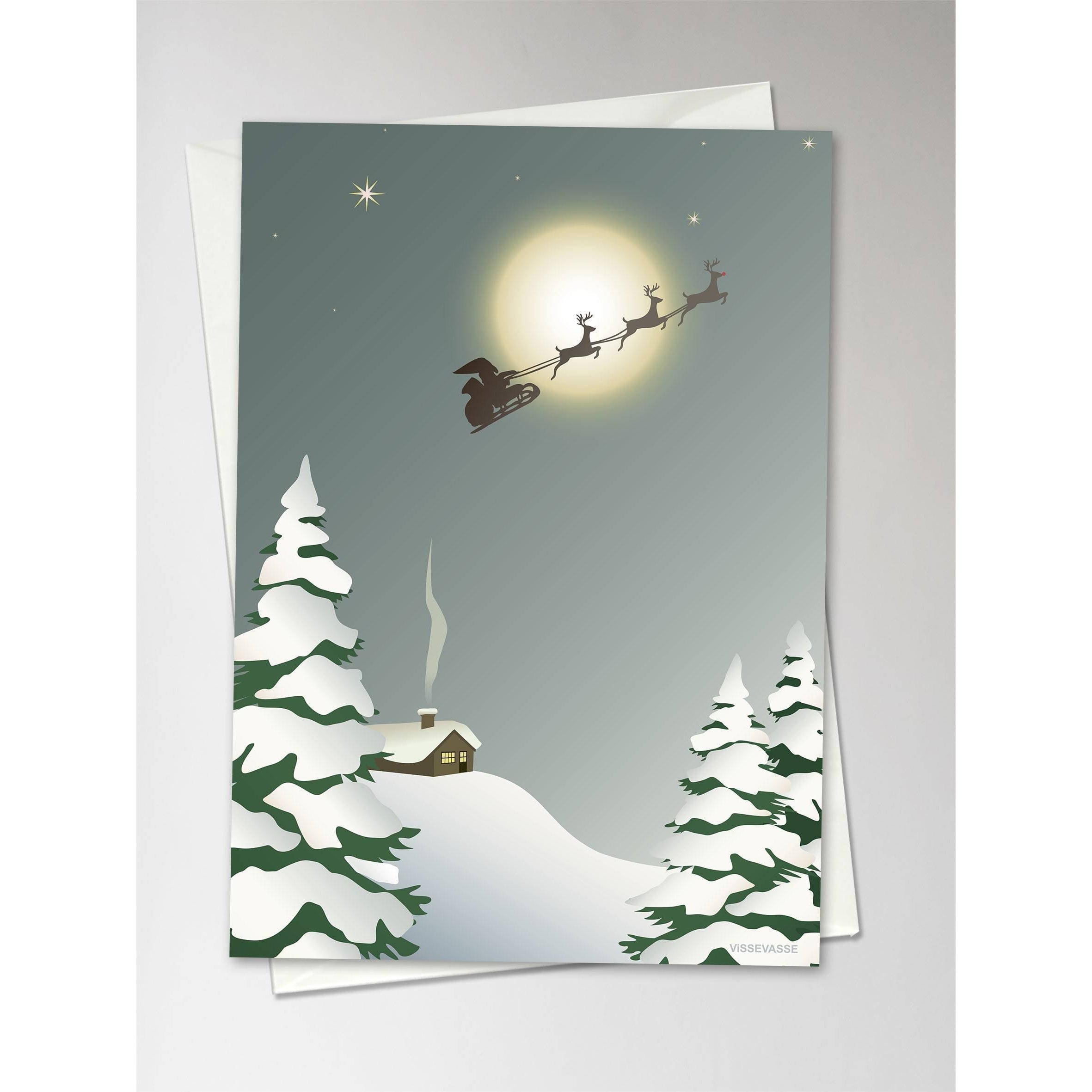 Vissevasse Weihnachtsmann-Grußkarte, 10,5 X15 Cm
