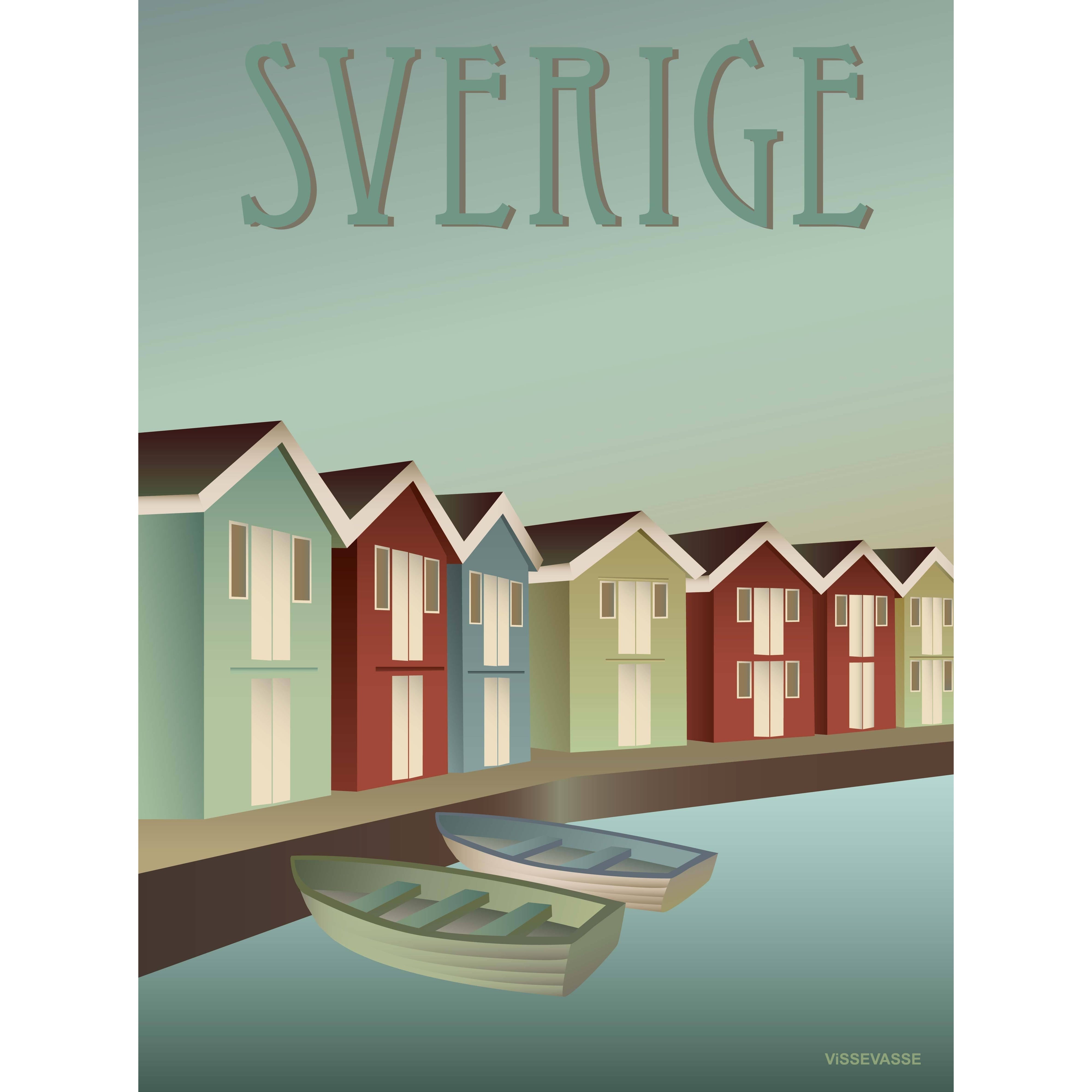 Poster Archipelago Vissevasse Svezia, 15 x21 cm