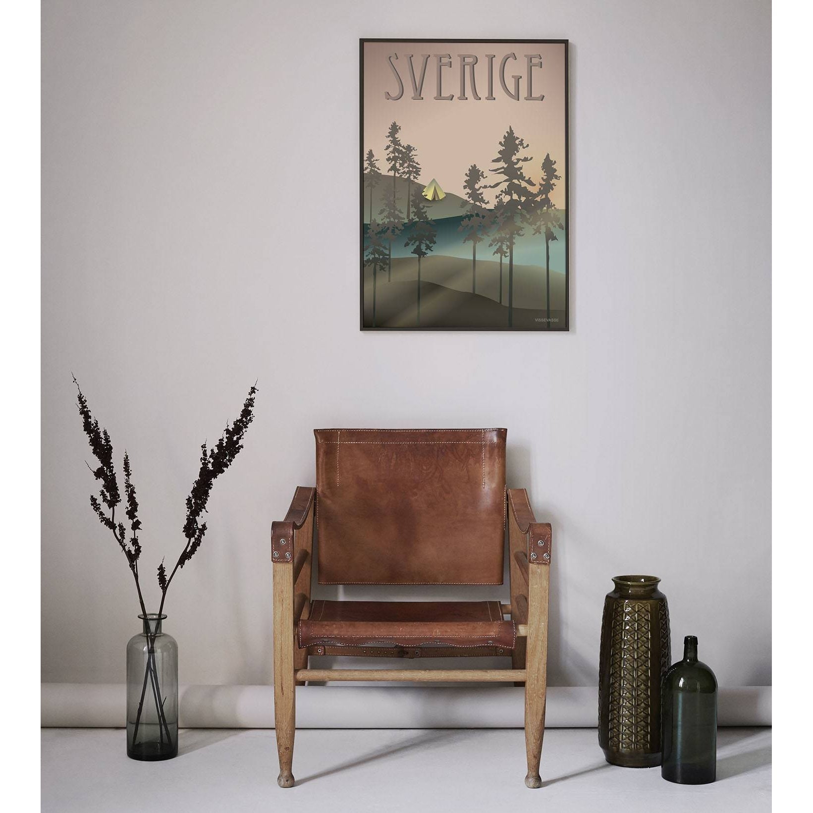 Vissevasse Zweden bossen poster, 15 x21 cm