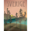 Vissevasse Sverige skove plakat, 15 x21 cm