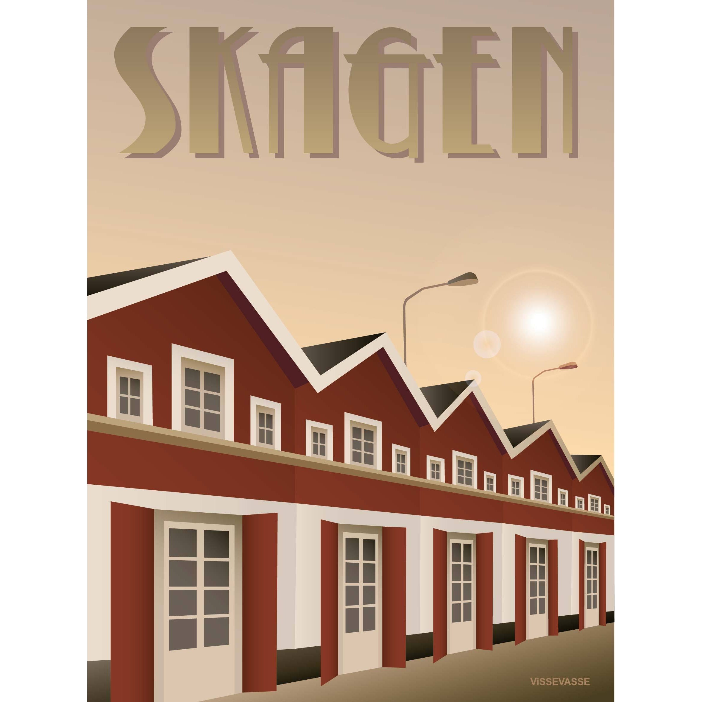 Vissevasse Affiche du port de Skagen, 15 x21 cm