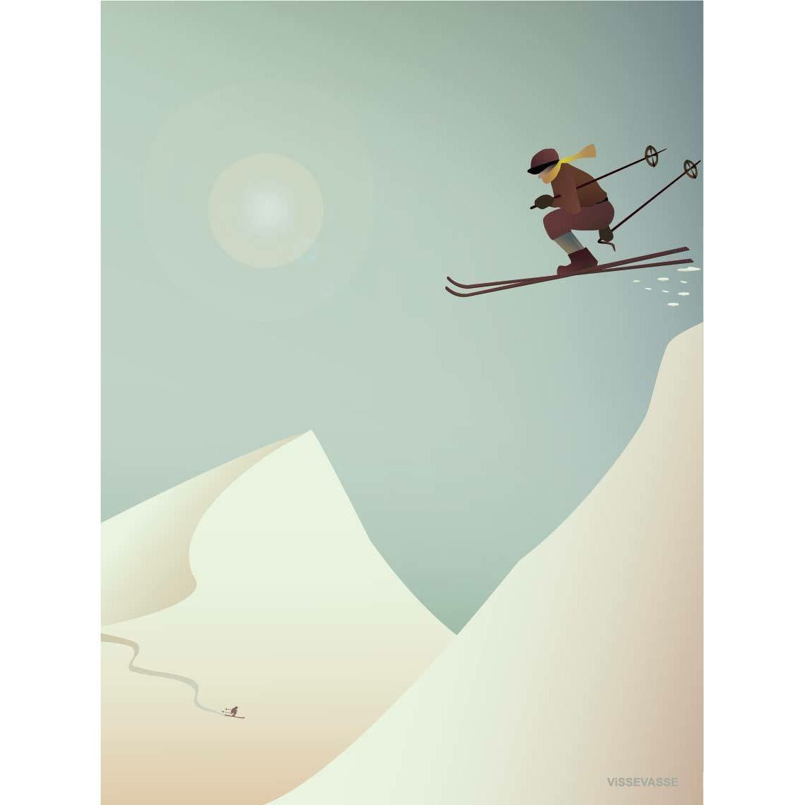Cartel de esquí de Vissevasse, 50 x70 cm