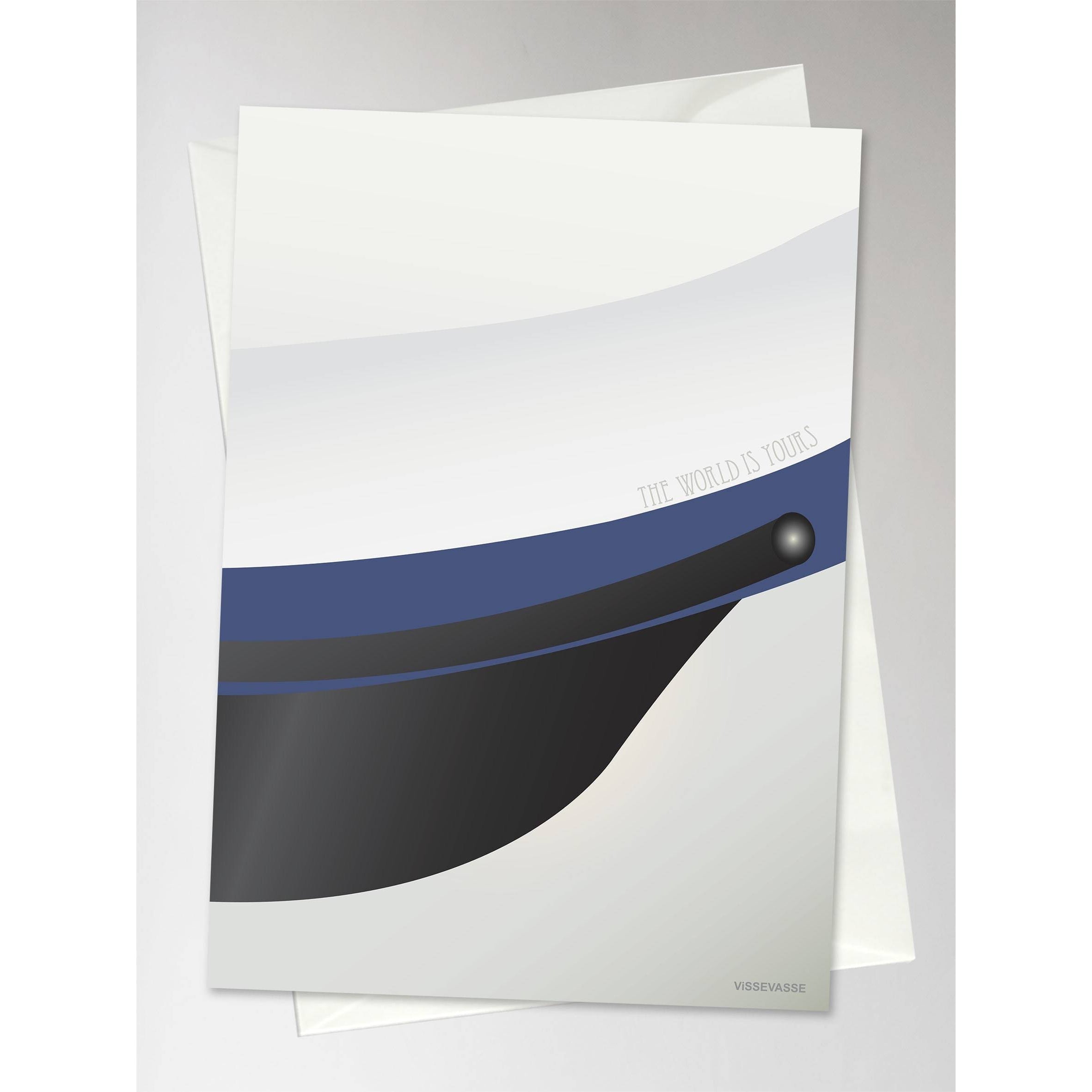 Tarjeta de felicitación para sombrero de estudiante Vissevasse 10.5 x15 cm, azul