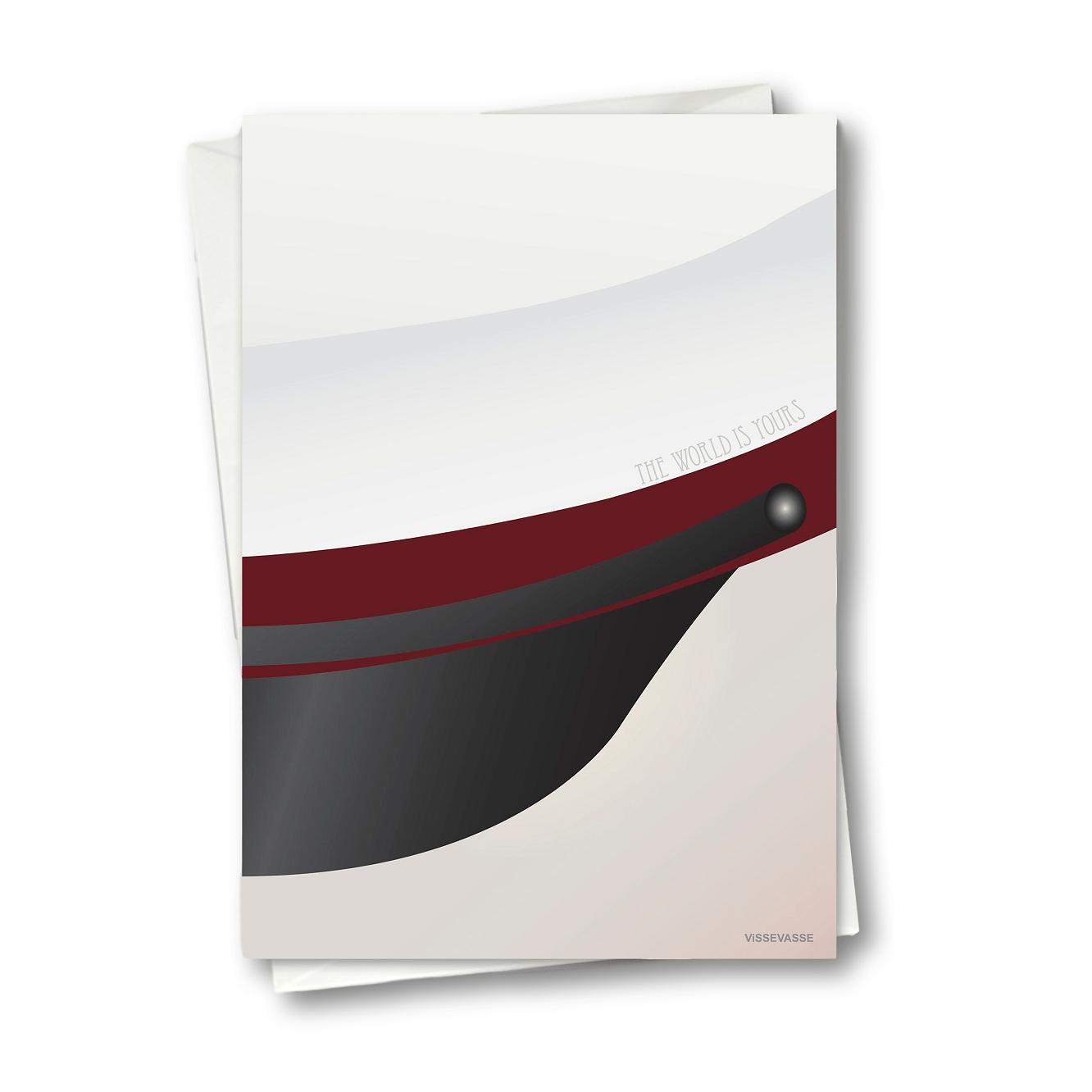 Vissevasse Studentenhut-Grußkarte 10,5 X15 Cm, rot