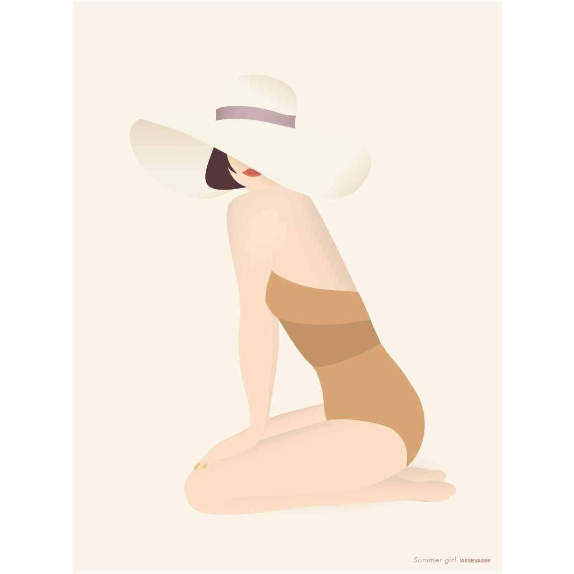 Vissevasse Summer Girl Poster, 50 X70 Cm