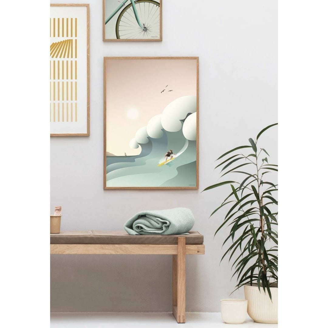 Vissevasse Surfer -poster, 15 x21 cm