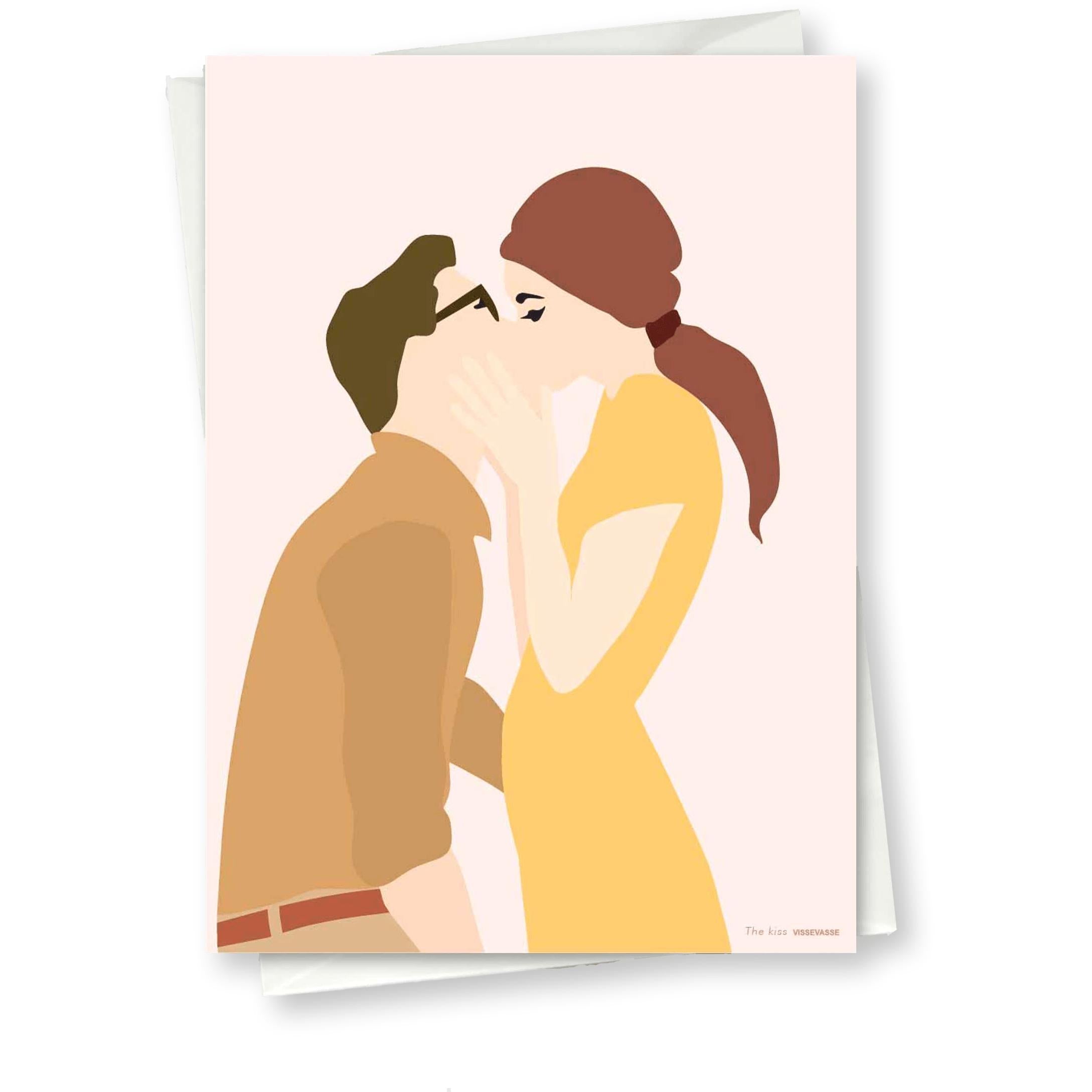 Vissevasse Kyss gratulationskortet, 10x15 cm