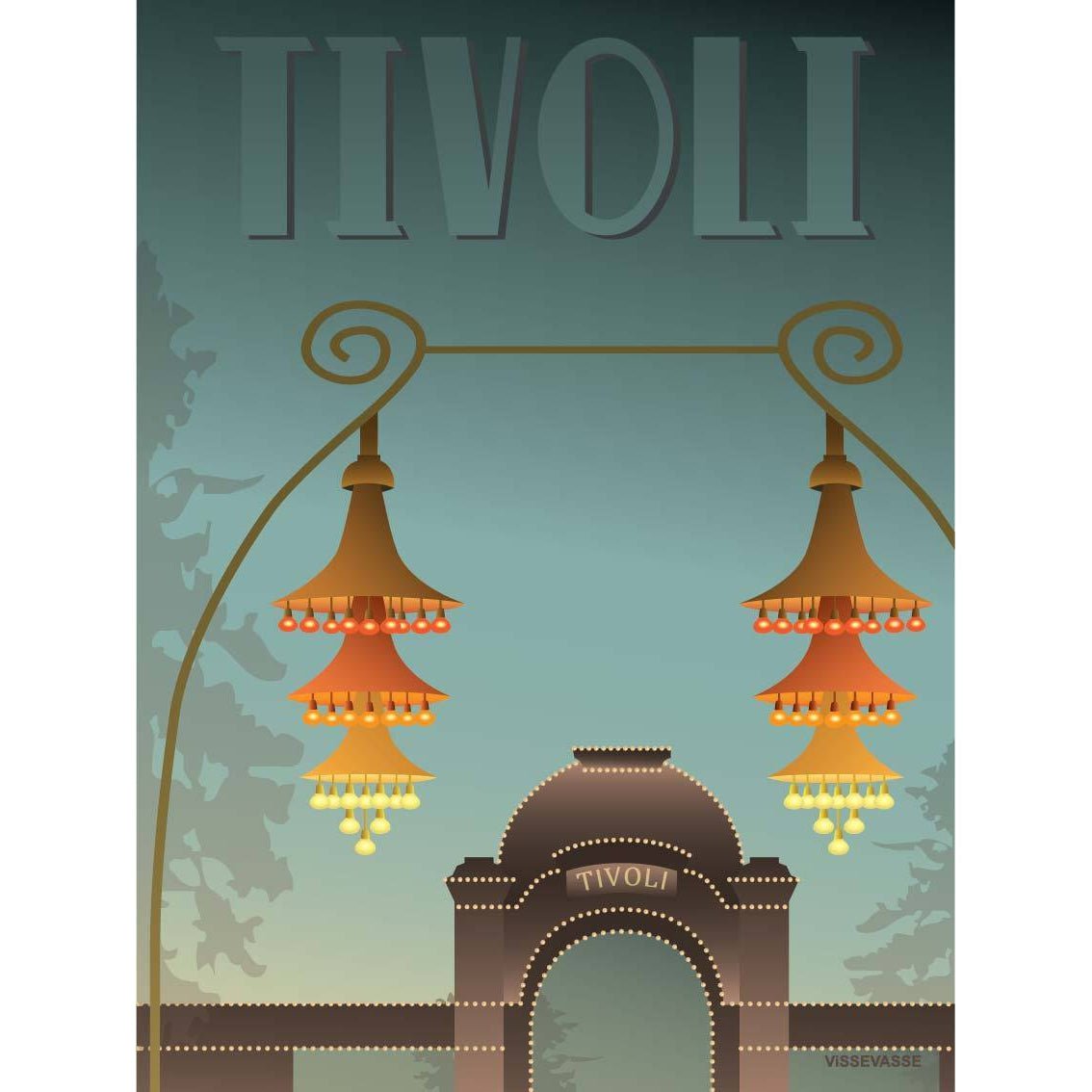 Vissevasse Affiche d'entrée de Tivoli, 15 x21 cm