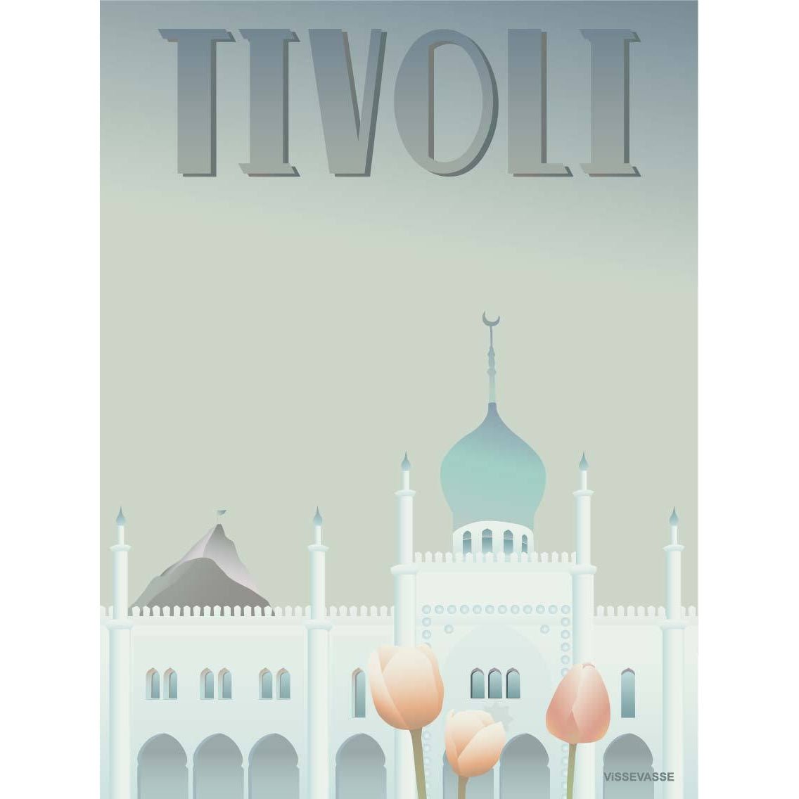 Vissevasse Tivoli nimb plakat, 15 x21 cm
