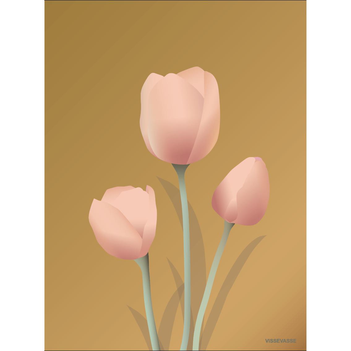 Vissevasse Tulip -affisch 30 x40 cm, bärnsten