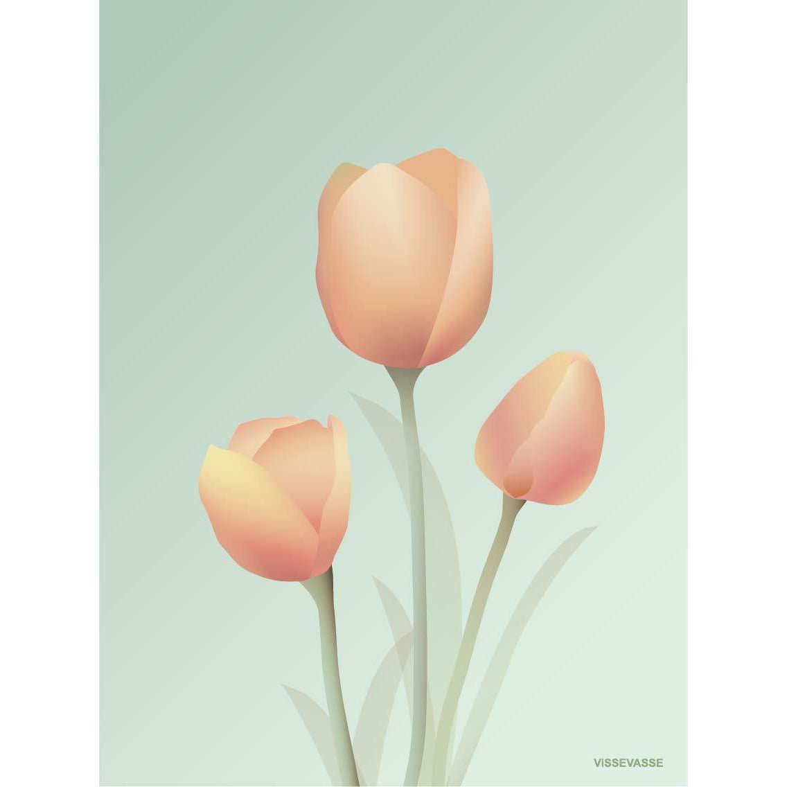 Vissevasse Tulip -affisch 30 x40 cm, mynta