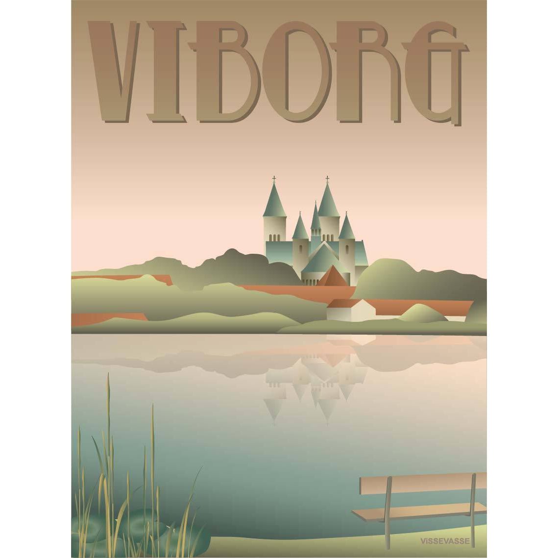 Vissevasse Viborg Lakes -affisch, 15 x21 cm