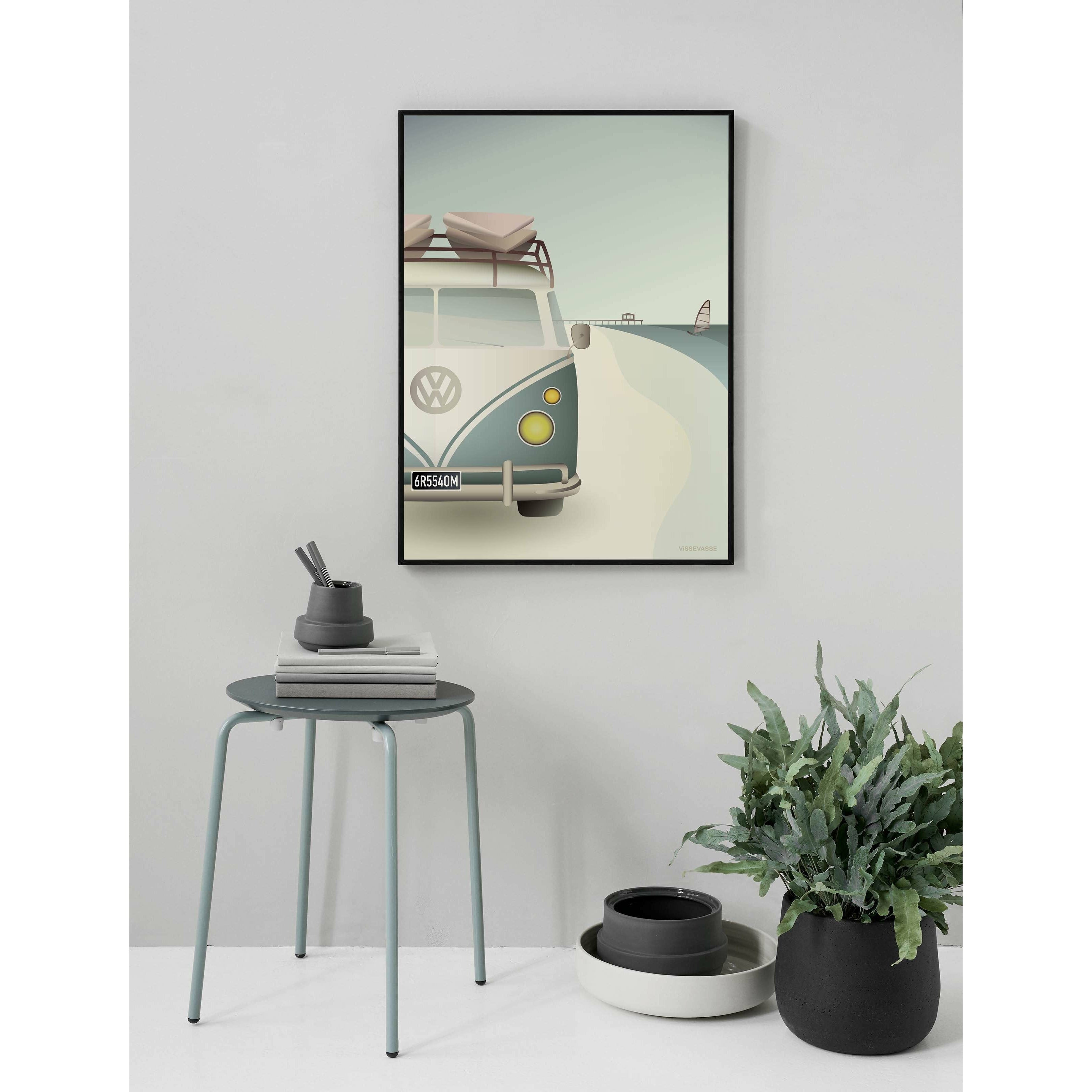 Vissevasse VW Camper -affisch, 50 x70 cm