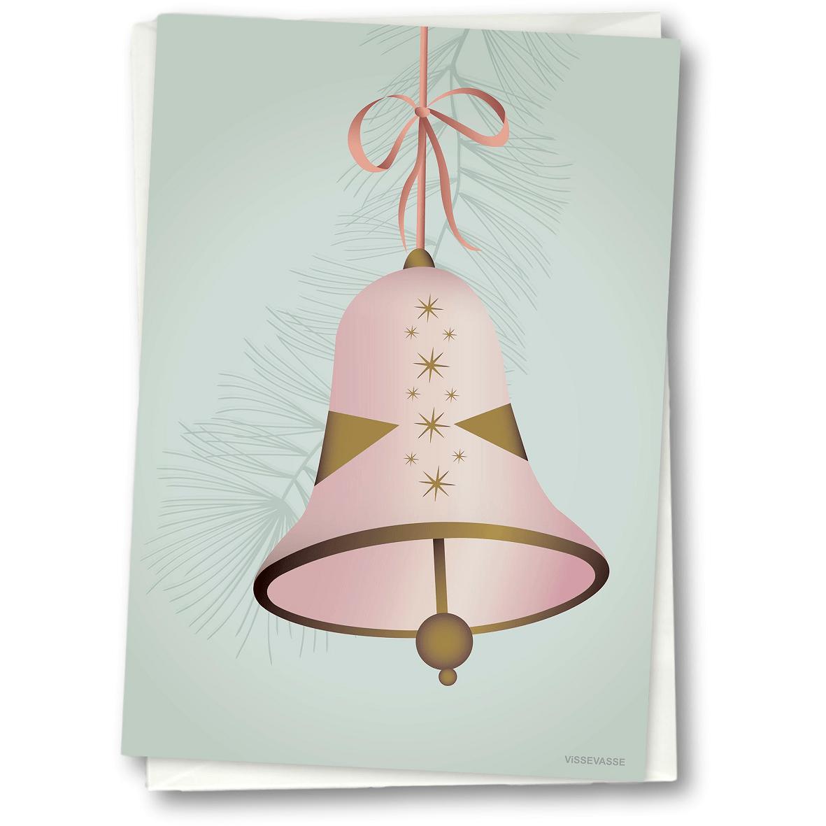 Vissevasse Weihnachtsglocke Grußkarte 15 X21 Cm, Rosa