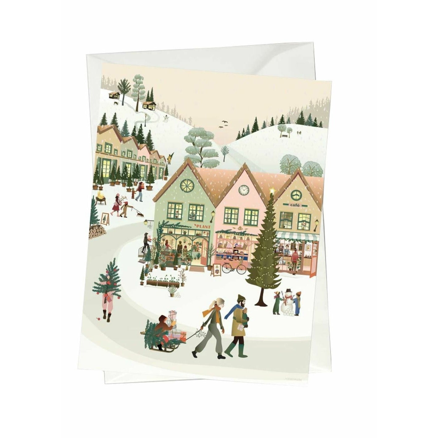 Vissevasse White Christmas Greating Card, A6
