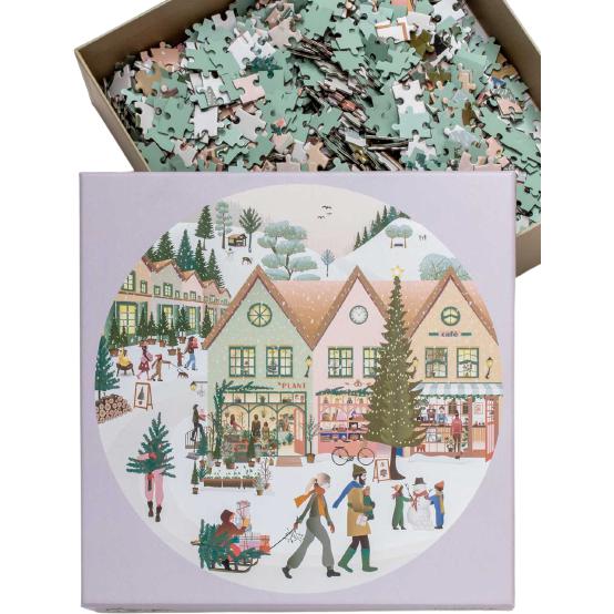 Vissevasse Weißes Weihnachtspuzzle mit 1000 Teilen