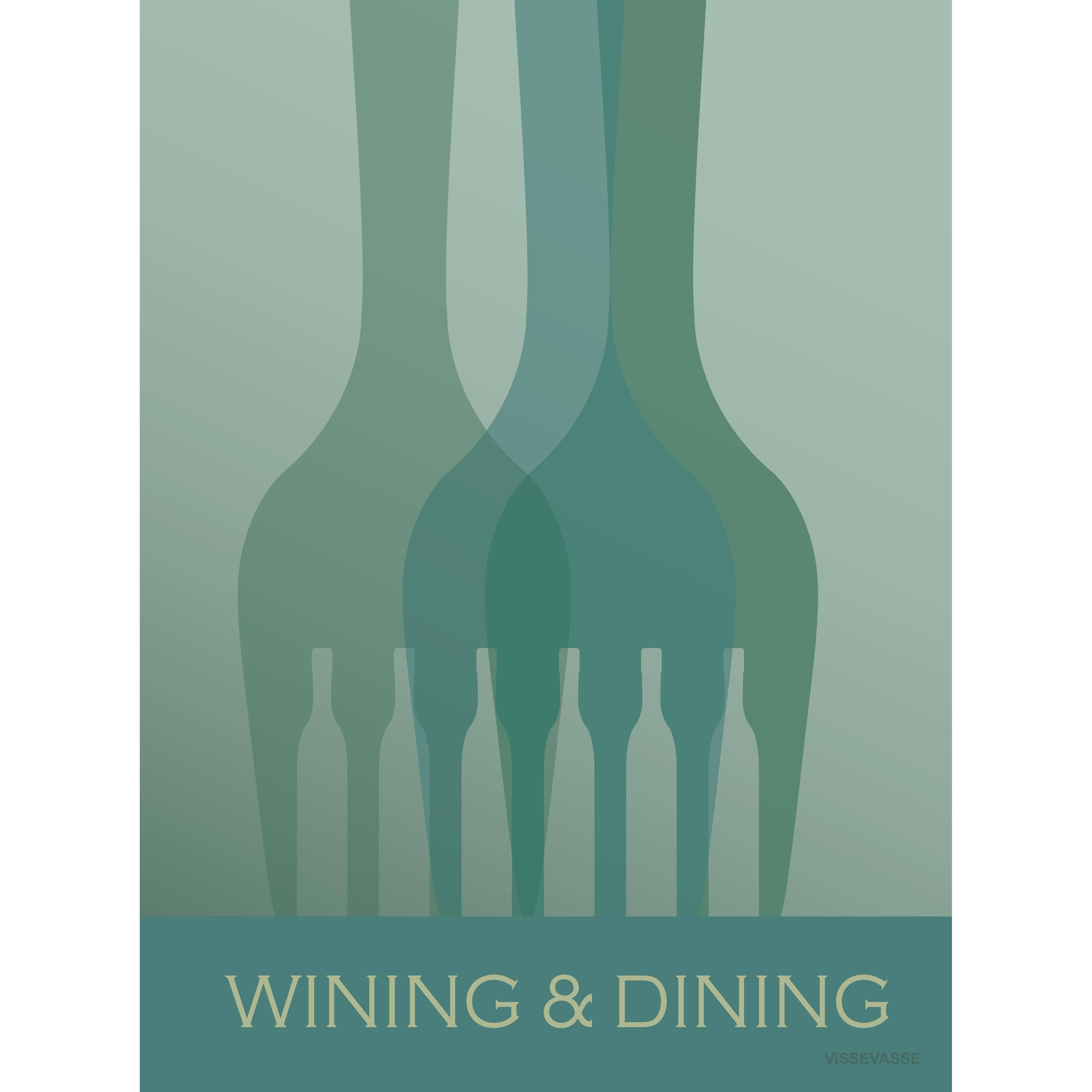 Vissevasse Wining & Dining -juliste, 15 x21 cm