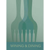 Vissevasse Wining & Dining -juliste, 15 x21 cm